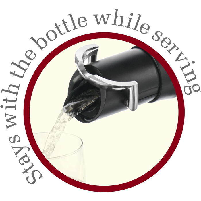 Пробка для шампанського з наливником і захистом від краплі, чорна, 18804606