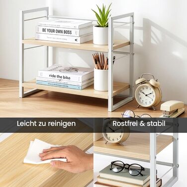 Дерев&39яний органайзер для полиць на столі, книжкова полиця для офісного столу, декор для полиць для зберігання та шаф, полиця для столу та комода, аксесуари для книжкових полиць, полиця для зберігання (білий)