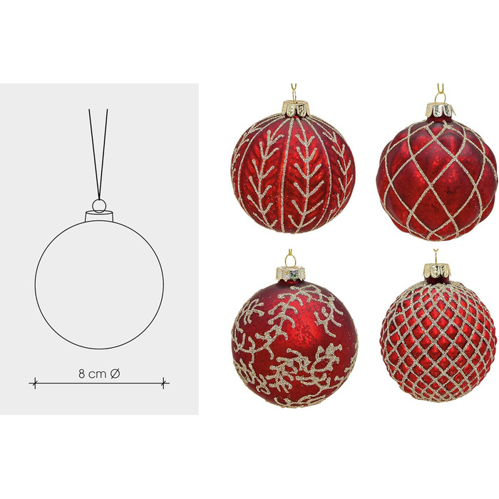 Елегантних скляних різдвяних кульок 12 шт MC-Trend
