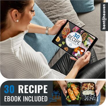 Преміум бенто-ланчбокс у 8 сучасних кольорах, 2 відділення, герметичний, з контейнером для соусу, перегородкою, японська бенто-скринька для дорослих та дітей, безпечний для мікрохвильової печі та посудомийної машини, блакитний