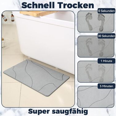 Килимок для ванни з діатомової землі, нековзний, килимок для душу, килимок для ванної, швидковисихаючий, килимок для підлоги зі 100 натурального каменю, килимок для ванної 60x39 см, суперпоглинаючий, килимок для ванної кімнати, килимок для ванної кімнати,