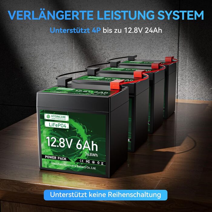 Літій-іонний акумулятор 12V 6Ah LiFePO4 з інтелектуальним захистом 10A BMS, акумулятор з 3000 глибокими циклами зарядки/розрядки для автофургонів, аварійного освітлення, кемпінгу, ехолотів, газонокосарок, сонячних панелей