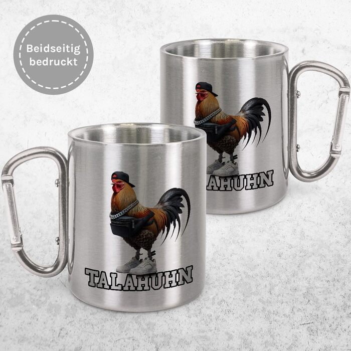 Чашка для пиття з нержавіючої сталі з карабіном Ідея подарунка 330 мл Чашка Кемпінг Клуби, Карнавал, Чашка Марді Гра, Марді Гра Срібна