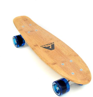Міні-скейтборд Apollo Fancy, вінтажний круїзер Комплект, 22,5 дюйма Дошка з дерев&39яною декою Зі світлодіодними колесами та без них Для дітей віком від 8 років, класичний синій (дерев&39яна дека)