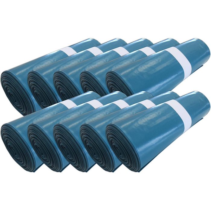 Сміттєвих мішків, 10 рулонів, 120 літрів, 70x110 см, сині, надзвичайно міцні, тип 85, товщина приблизно 85 мкм, мішки для сміття, мішки для сміття, мішки для листя, 250