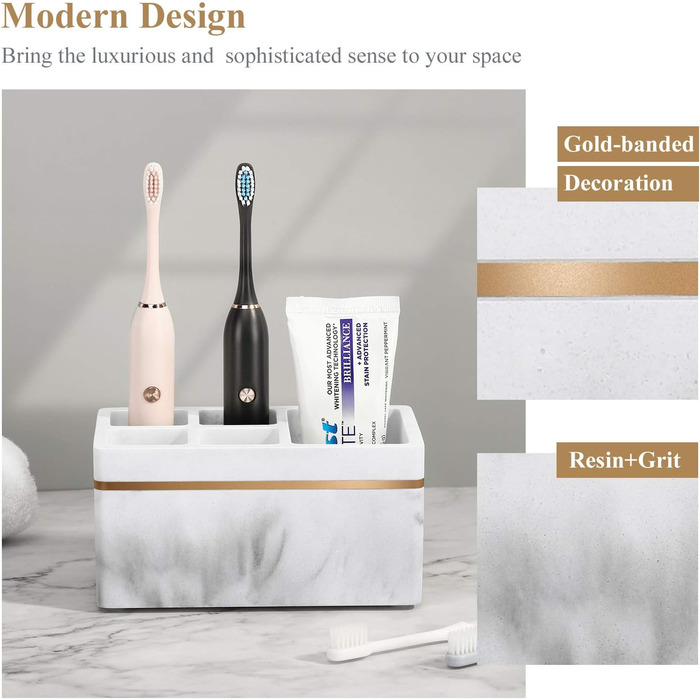 Тримач для зубних щіток Shinowa, 5 відділень електричний тримач для зубних щіток зі зливним отвором підставка для зубних щіток із