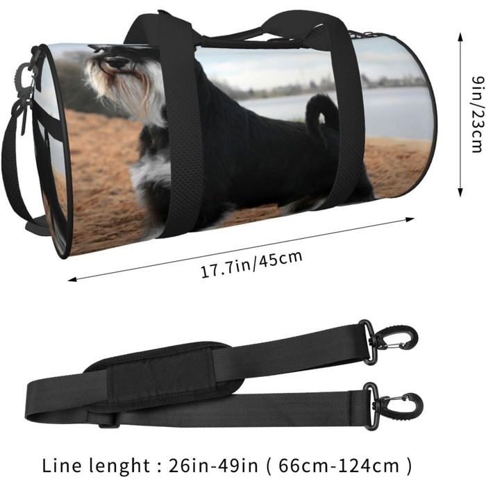 Спортивна сумка, дорожня сумка, дизайн снузер, собака, сумка для ночівлі, чорна, універсальний розмір, дорожня сумка