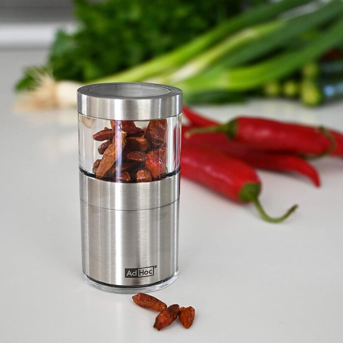 З оригінальним ріжучим блоком (без спецій), нержавіюча сталь/акрил, 206 Mini Chili and Spice Cutter VOYAGE