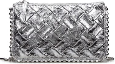 Жіноча шкіряна сумка-клатч з леопардовим принтом, вечірня сумка-конверт, сумка-сумка, весільна сумка, сумка через плече, з шипами, сумка на ланцюжку для весілля, випускного вечора, вечірки, рок-образ, срібний колір