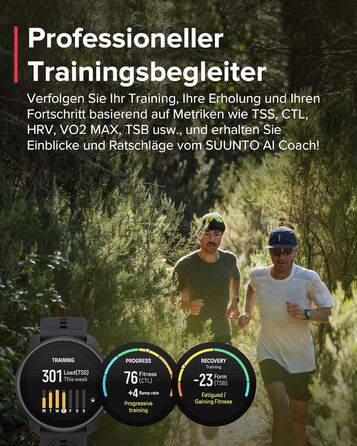 Біговий годинник SUUNTO Race S із сенсорним AMOLED-екраном, спортивним годинником з двочастотним GPS, керуванням заводною головкою та кнопками, відстеженням HRV та сну, планом тренувань на основі штучного інтелекту, безкоштовними офлайн-картами, водонепро