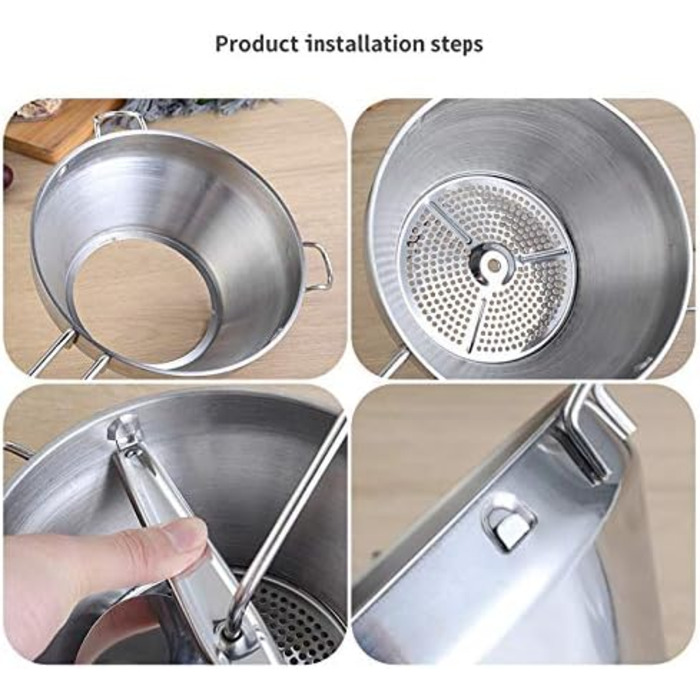 Кухонна м'ясорубка Dariokki з нержавіючої сталі, процідити і натерти на тертці та овочева, легко чиститься, довговічна якість