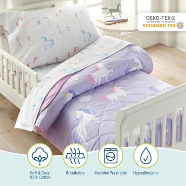 Бавовняний комплект постільної білизни, включає ковдру, простирадло, приталене простирадло та наволочку, узгоджується з іншим деко