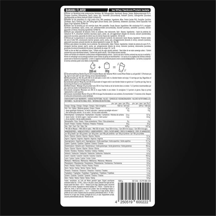 Протеїн ESN Iso Whey Hardcore, банан, 1000 г