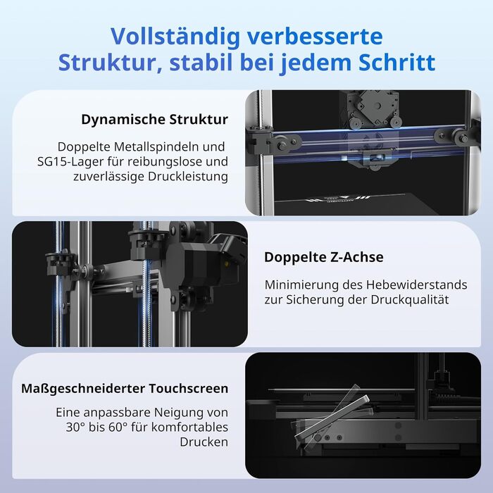 Принтер Anycubic Kobra 3, високошвидкісний друк 600 мм/с, високоточне автоматичне вирівнювання та автоматичне зміщення по осі Z, і