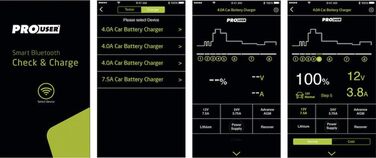 Мікропроцесорний зарядний пристрій Pro User 16636 Bluetooth 4A IBC 4000B, чорний IBC4000B