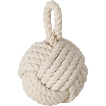 Набір дверних обмежувачів Boltze джутовий вузол натуральна мотузка куля тканина підлога 1,5 кг вага з практичною петлею (кремовий)