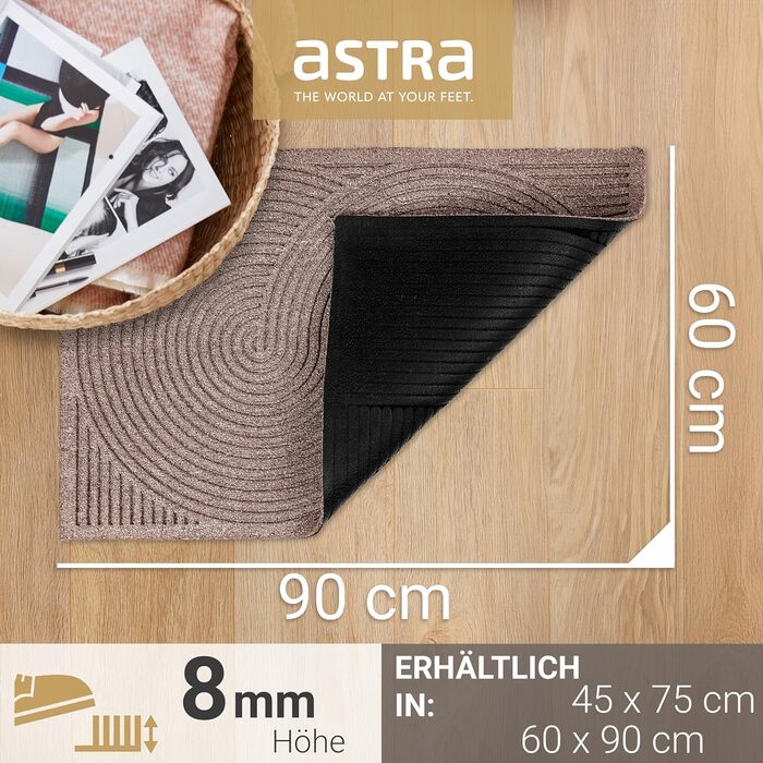 Килимок для вулиці Astra, нековзкий - водонепроникний килимок для входу та балкону - міцний килимок для дверей 60x90 см бежевий 60 x 90 см (прямокутний) бежевий