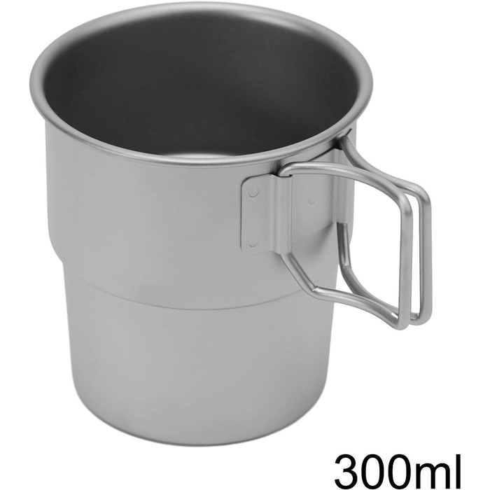 Кавова кружка, 300 мл, штабельована, для активного відпочинку, походів, з кришкою, герметична, для подорожей та кемпінгу, компактний рюкзачний посуд, піскоструминна обробка для пиття