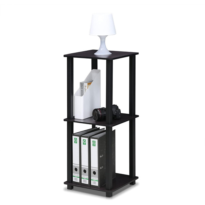 Журнальний столик-диван Furinno Simplistic, бічний столик, 2 яруси, комплект з 2 шт. , темний горіх