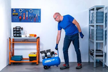 Малошумний повітряний компресор EASE-AIR 24, безмасляний повітряний компресор, максимальний тиск 8 бар, потужність 1 к.с., 24-літр