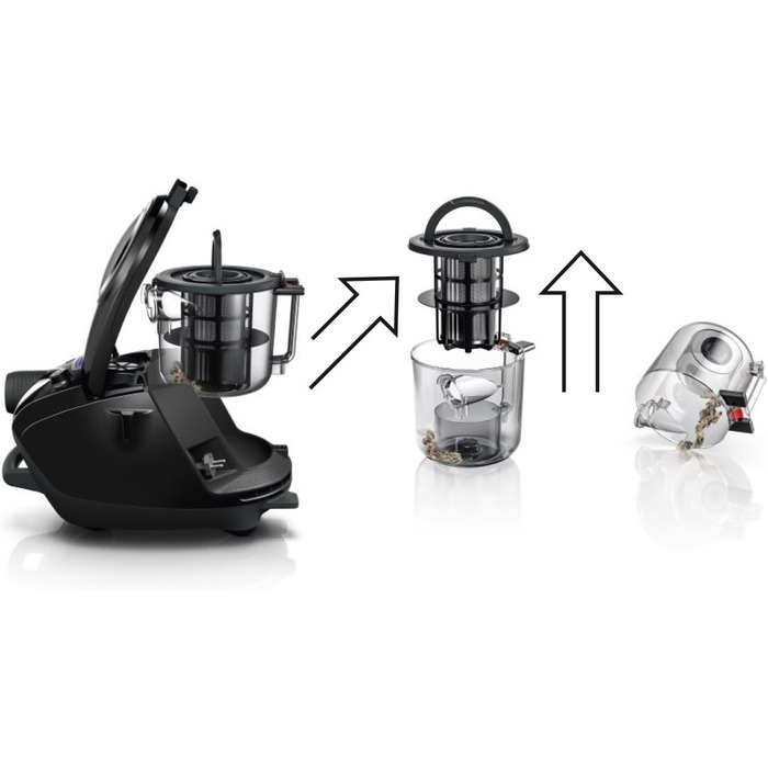 Пилосос без мішка ProSilence Series 8 BGS7MS64, пилосос, безшумний, гігієнічний фільтр, підлогова насадка для паркету, килима, пли