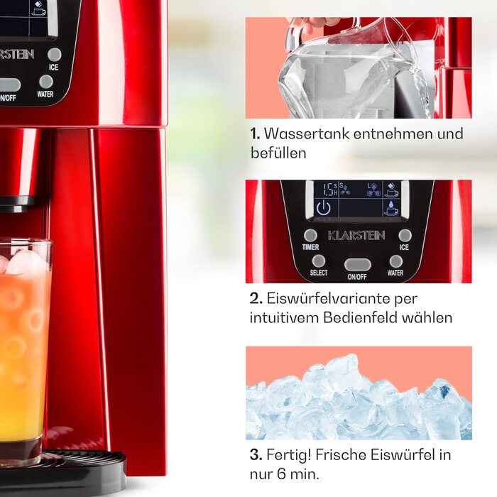 Л Ice Cube Machine & Dispenser для води на 12 кг великих кубиків і кубиків льоду, Fast Mini, Ice Cube Maker із сигналізацією, 2