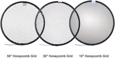 Мм Elinchrom Mount Стандартний рефлекторний розсіювач Абажурний екран з 10 30 50 Стільникова решітка для Elinchrom Mount Studio Strobe Flash Light, Speedlite, портретна та комерційна, 7'/180