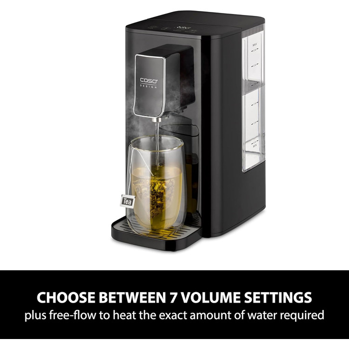 Турбо диспенсер для гарячої води, для приготування чаю, розчинної кави, дитячого харчування, резервуар для води ємністю 2,9 л, 7 регульованих рівнів температури від 40-100 C з кроком 10 C, 550 -