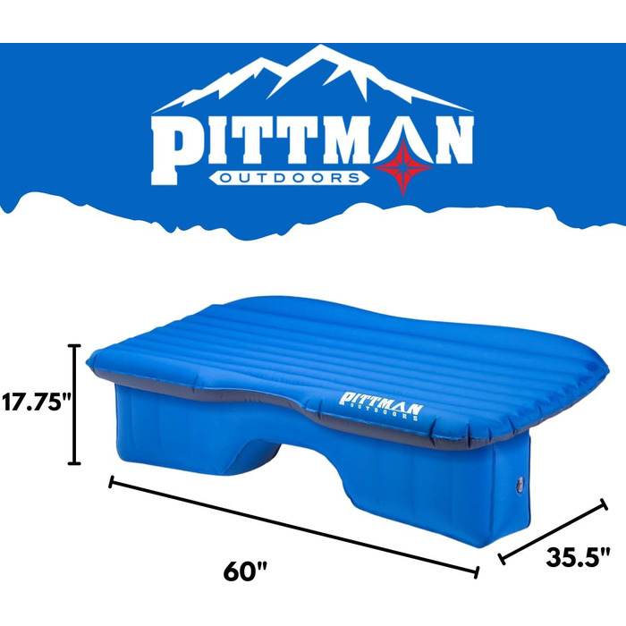 Надувний тканинний матрац Pittman Outdoors AirBedz PPI-BLU-TRKMAT для заднього сидіння, довжина 1,5 м, підходить для великих вантажівок та позашляховиків, синій