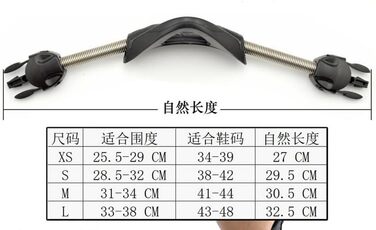 Ремінці для ласт з нержавіючої сталі для дайвінгу, ремінці для ласт з нержавіючої сталі, 2 ремінці для банджі-дайвінгу, нековзні ремінці для ласт, хороша міцність, для Cressi, Mares Fin (M, чорний) M Чорний