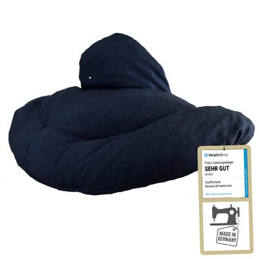 Подушка для шиї зі стійкою, темно-синя - подушка з вишневих кісточок - подушка для шиї, грілка для шиї та плечей - дуже зручна грілка для шиї