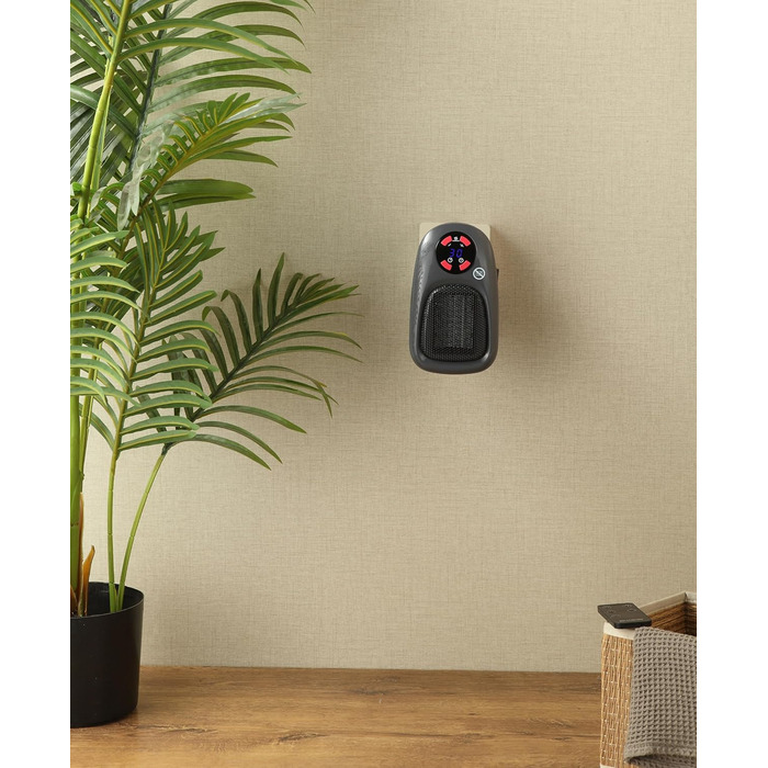 Міні-вентилятор Balderia SH500 - керамічний нагрівач потужністю 500 Вт для підключення до мережі, площа обігріву до 20 м, регульований термостат 1530 C, таймер до 12 годин, захист від перегріву, пульт дистанційного керування, компактний