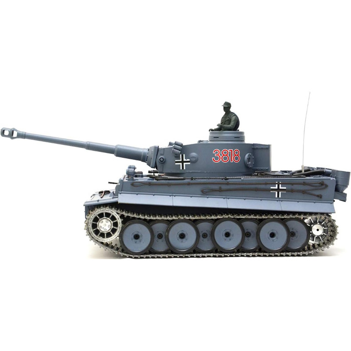 Радіокерований танк Panzer Тигр I Heng Long 116 з функцією стрільби, димом, звуком, сталевими шестернями, металевими гусеницями та колесами 2.4Ghz V7.0 PRO з RRZ Professional