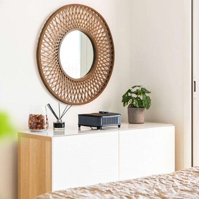 Електричний енергозберігаючий вентилятор-обігрівач Cecotec ReadyWarm 2050 Max Horizon, чорний, 2000 Вт, 3 режими роботи, легкий, регульований термостат, ручне керування, автоматичний захист від вимкнення