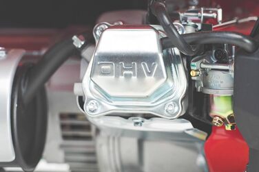 Бензиновий генератор Генератор потужністю 3000 Вт BS3500 Аварійний генератор з AVR та захистом від перевантаження 4-тактний 6,57 к.с. Ручний стартер 2 розетки 230 В / 1 розетка 12 В (червона, BS3500) Червона BS3500