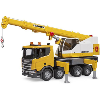 Кран вантажівка Scania Super 560R жовтий 116 світло-звуковий модуль