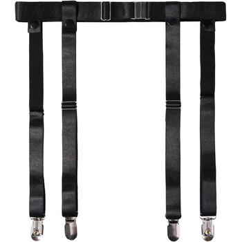 Жіночий нейлоновий пояс для панчіх Moon Wood, регульована еластична стрічка з 4 металевими затискачами, для стегон, чорний, більше