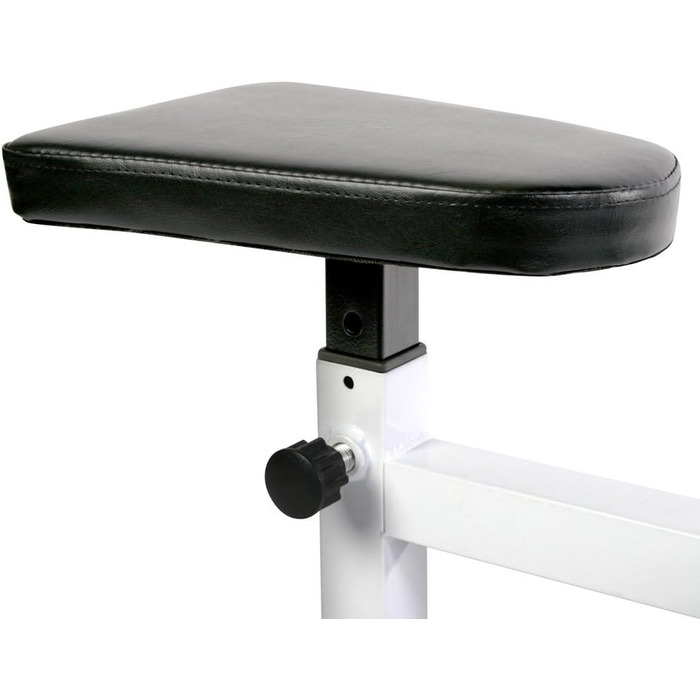 Лава для згинань рук Physionics сидіння 5 положень, підлокітники 4 положення, стійка для штанги 6 положень з регулюванням висоти, до 200 кг лава для штанг з подушкою для згинань рук, лава для біцепсів, лава Скотта, тренажер для згинань рук