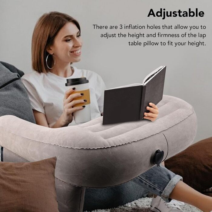 Ігрова подушка для читання, портативна м&39яка повітряна подушка для колін для дорослих, надзвичайно велика надувна подушка для читання при ліжку, подушка для підлокітника, для читання, гри, роботи