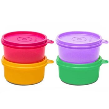 Пластикові миски Tupperware Tropical, герметичні, різнокольорові, 210 мл, 4 шт. и