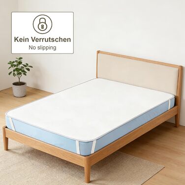 Наматрацник 140x200 см Molton - Виготовлений зі 100 бавовни, дихаючий, зручний наматрацник, біла бавовна 140x200 см