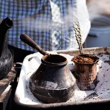 Турецький кавник Euro Tische мідний, високоякісний мідний горщик ручної роботи, горщик мокко Cezve для турецької арабської та грец