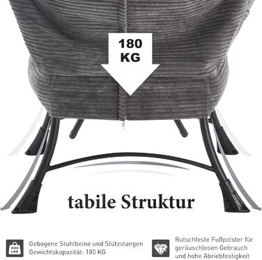 Крісло-гойдалка з оттоманкою, реклайнер з підніжкою крісло для спальні для дорослих, сучасне декоративне крісло для відпочинку з підлокітниками, ергономічна підставка для ніг, сірий колір