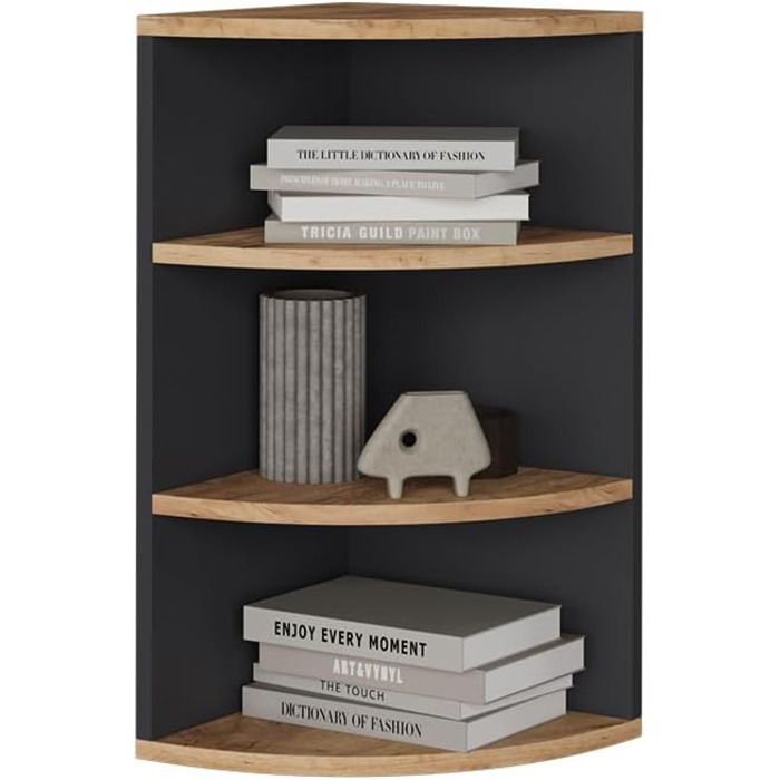 Кутова полиця Vicco Ecki, книжкова полиця, антрацит/золотий дуб, 30 x 60 см Антрацит/золотий дуб 60x30 см