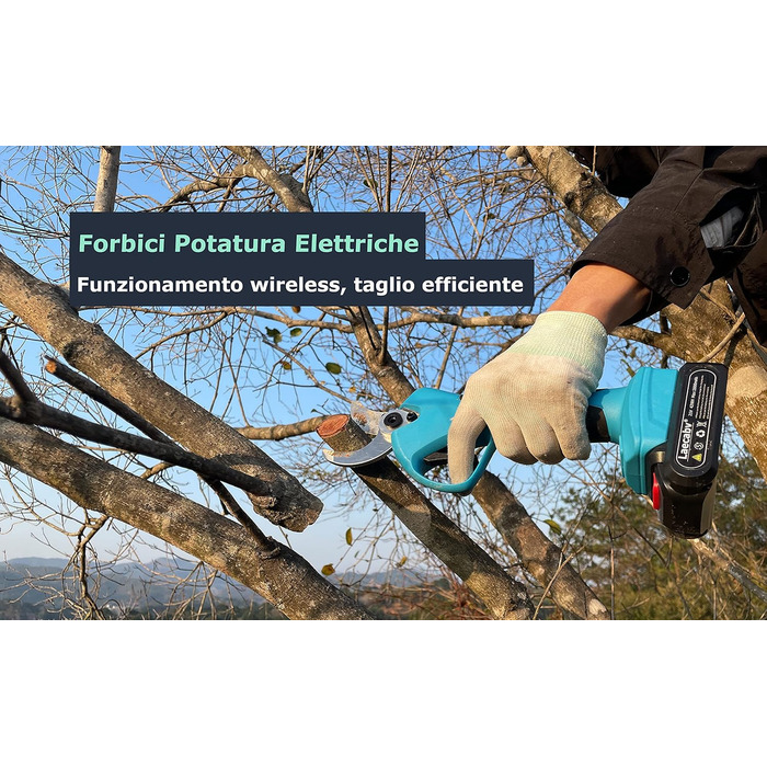 Професійні електричні садові ножиці Laecabv 40 мм, акумуляторні ножиці 21 В для саду, електричні ножиці для гілок, акумуляторні садові ножиці з безщітковим двигуном