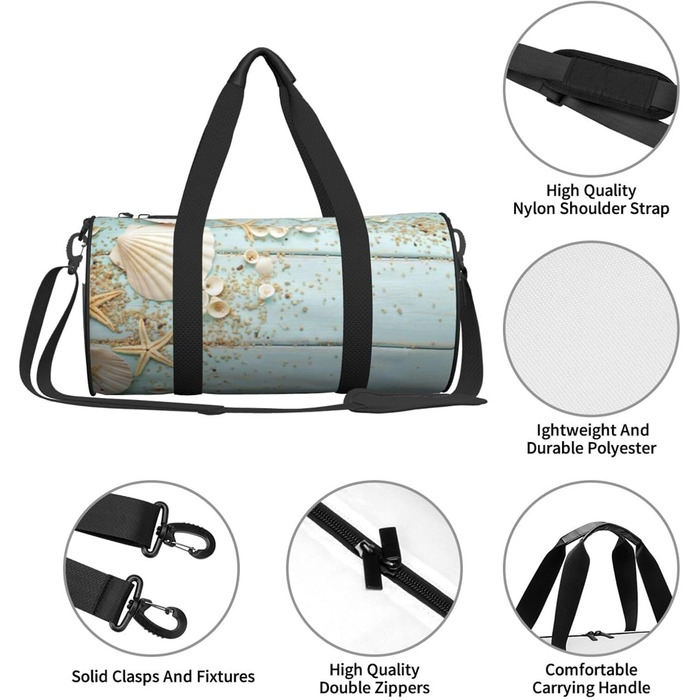 Спортивна сумка, дорожня сумка, пляжна палатка, морська колекція, вінтажний стиль, бохо-принт, сумка для ночівлі, чорний колір, універсальний розмір, сумка для подорожей