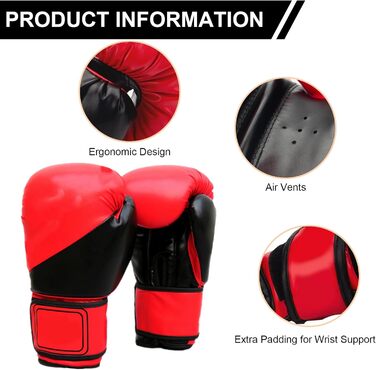 Набір для тренувань у боксі, 1 пара боксерських рукавичок 6 унцій та 1 пара лапок для муай-тай, накладки на руки з поліуретану, боксерські лапи, боксерські лапи, набір боксерських рукавичок для дітей, боксерське спорядження для кікбоксингу