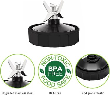 Для заміни леза міксера 7 ребер для леза екстрактора Ninja Pro сумісний з Nutri Ninja Car iQ BL480 BL481 BL482-30 BL487 BL492 з силіконовими гумовими ущільнювачами Ущільнювальне кільце Кріплення змішувача