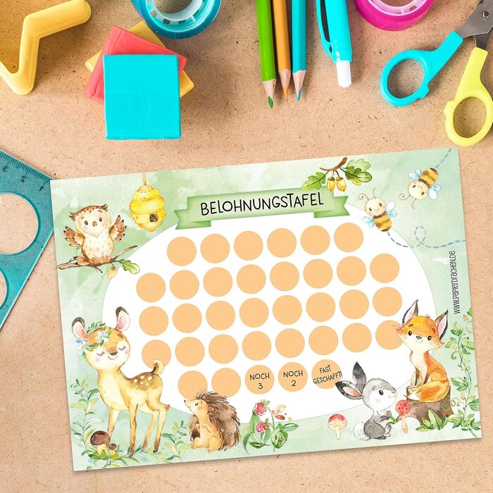 Набір паперових таблиць винагород для повітряних зміїв для дітей як блокнот для відривів 10 аркушів - мотиваційна концепція як нав