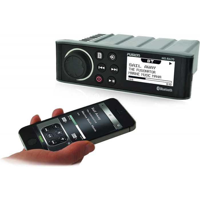 Радіостанція Fusion MS-RA70 з 4 x 50 Вт AM/FM/Bluetooth 2-зонним бездротовим керуванням USB для програми Fusion Link. Стерео